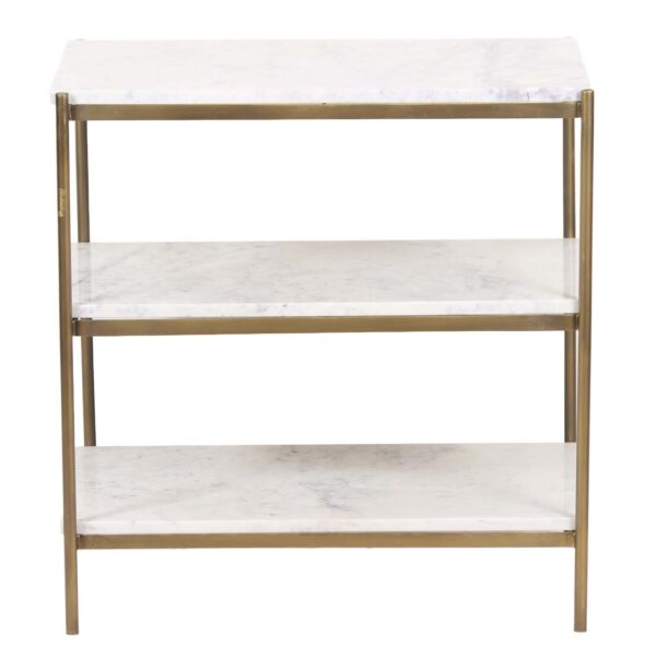 Fabian Iron  Tier Marble End Table G