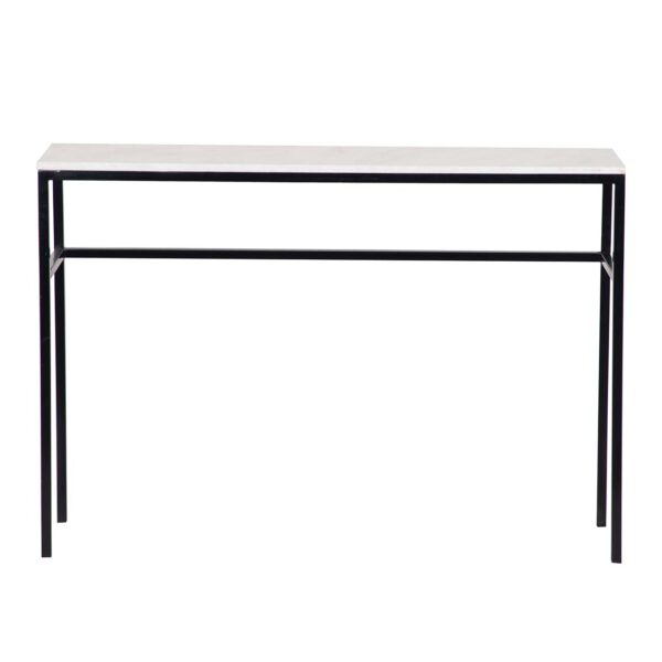 Keywest Iron Marble Top Console Table BK