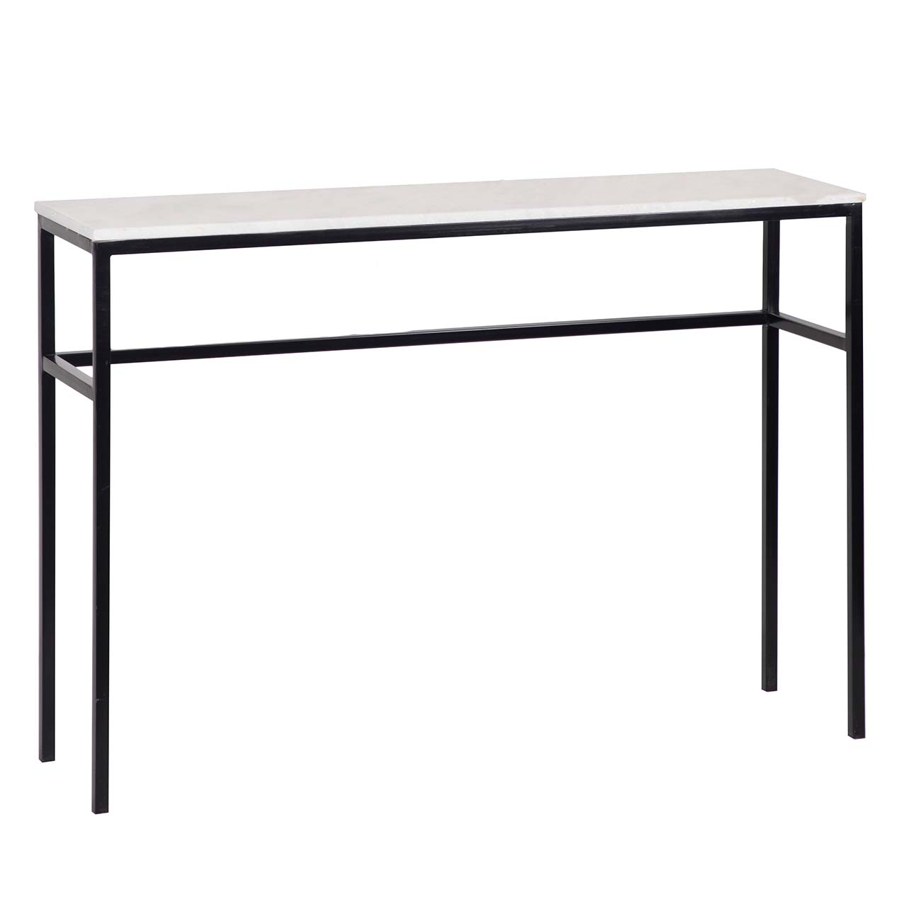 Keywest Iron Marble Top Console Table BK b
