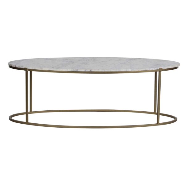 Keywest Iron Oval Marble Coffee Table G