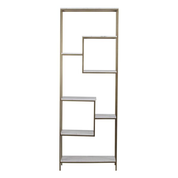 Modern Bookcase Iron Marble Shelf 