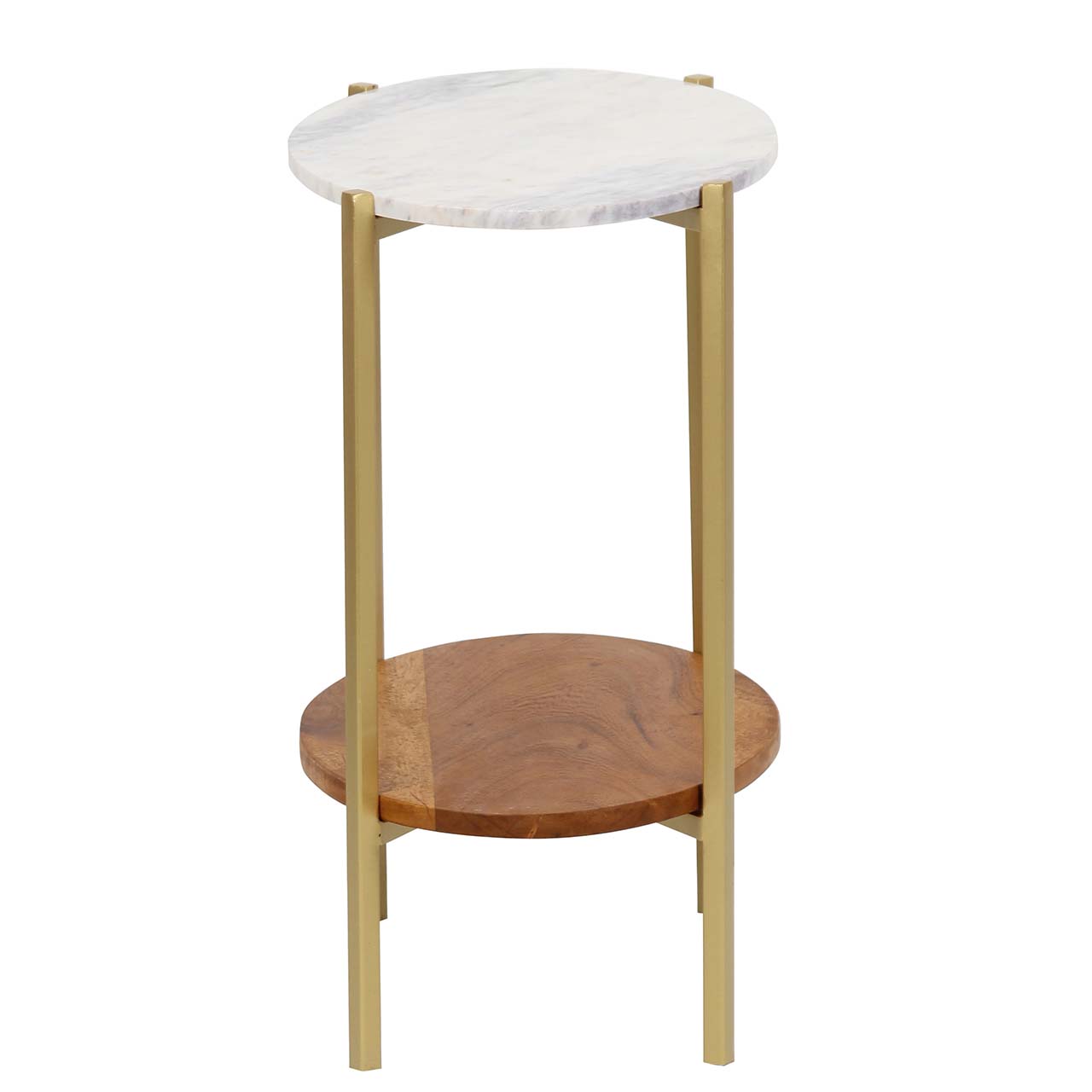 Olga Iron Marble Oval Side Table CG